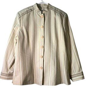Draper’s & Damon’s Jacket Blazer Beige and White  No Size Tag